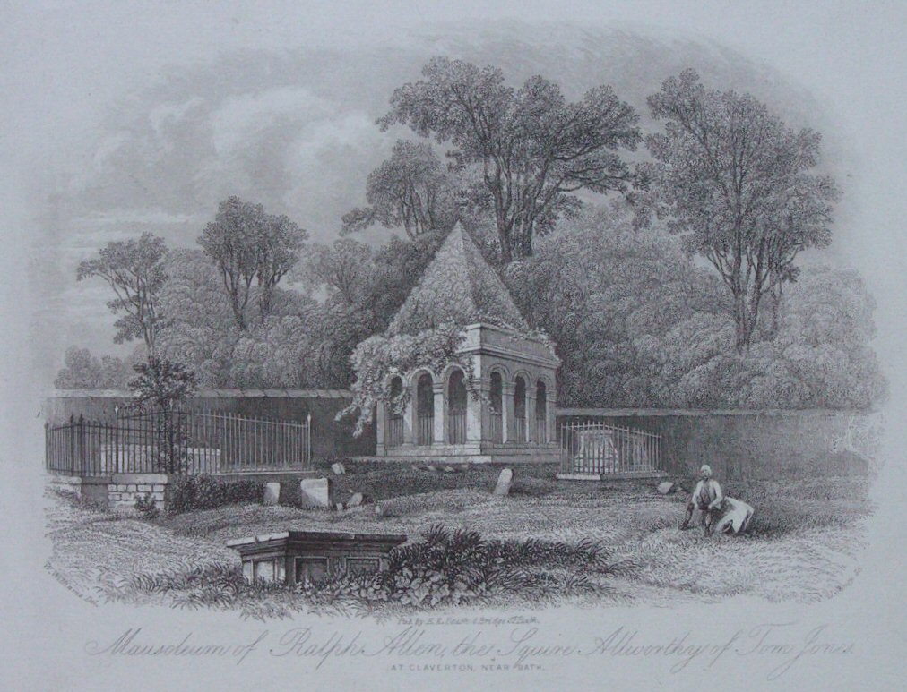 Steel Vignette - Mausoleum of Ralph Allen, the Squire Allworthy of Tom Jones, at Claverton Near Bath - Shury